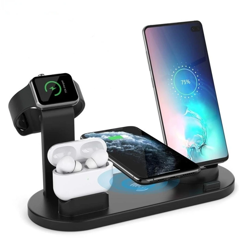 

FDGAO Qi Wireless Charger Dock Station Phone Charging Stand For Apple iWatch SE 6 5 4 3 iPhone 13 12 11 XS XR 8 X 8 Airpods Pro