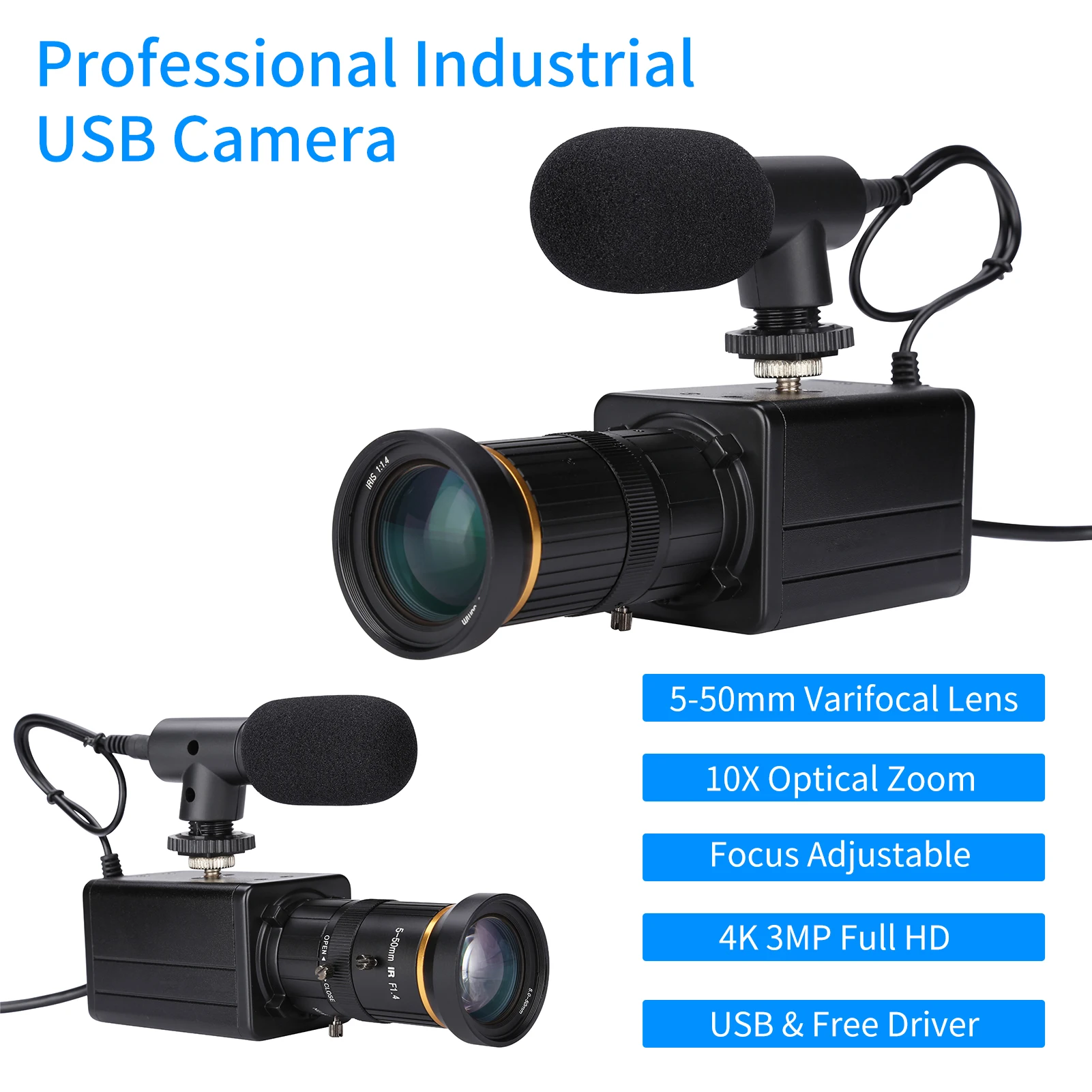 Камера 4K HD камера для компьютера USB веб-камера с 10-кратным оптическим зумом