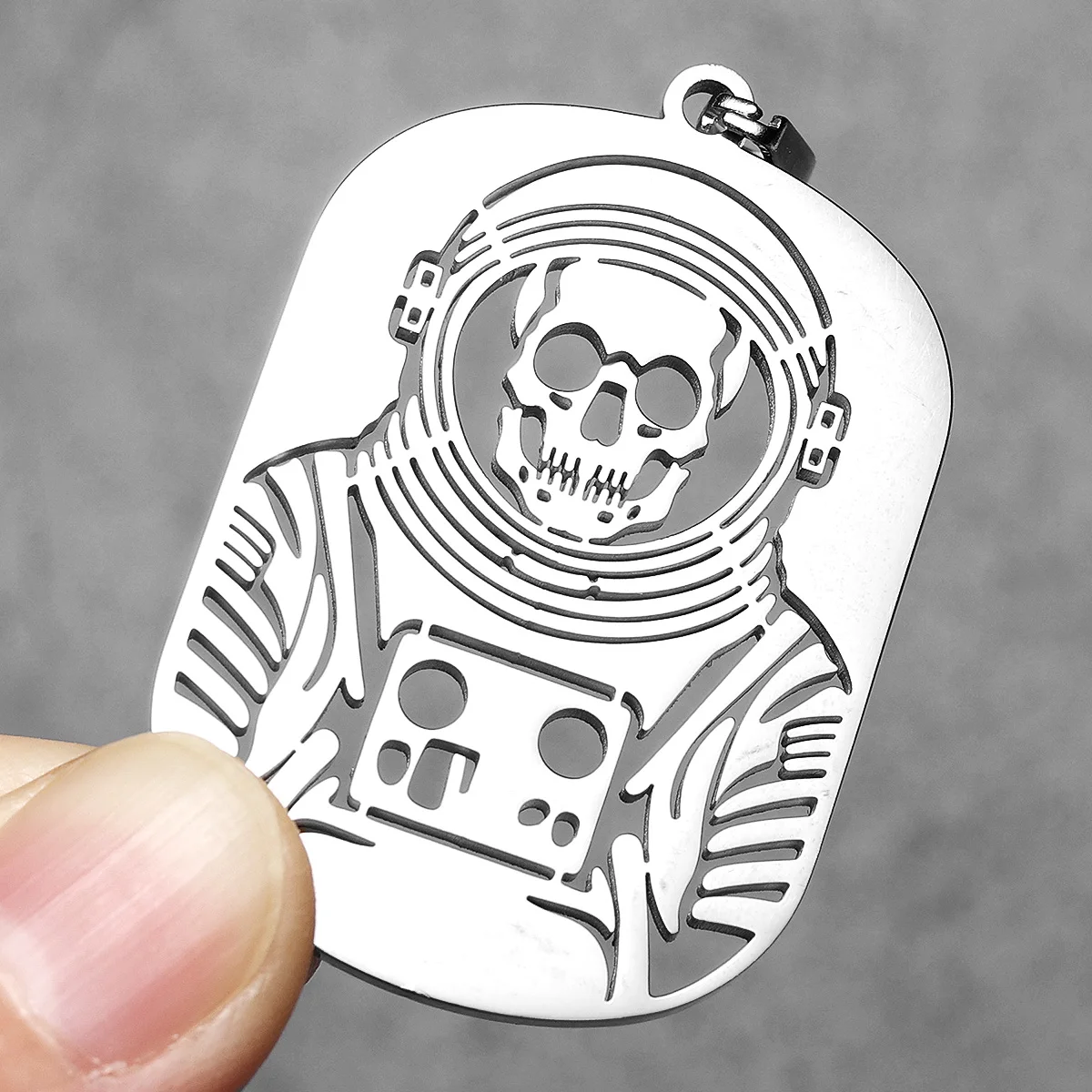 Череп космонавт уникальные полые мужские ожерелья кулон из нержавеющей стали
