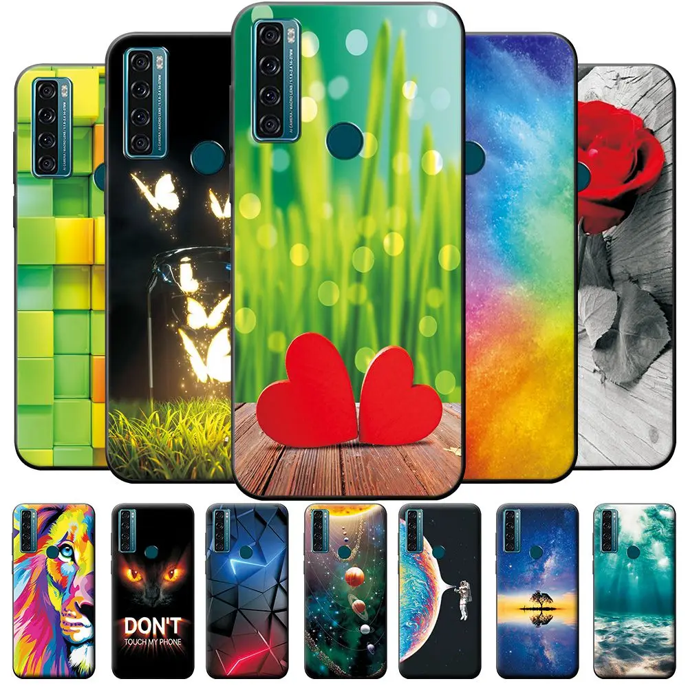 Чехол для TCL 20 SE чехол, Мультяшные Чехлы для телефона TCL 20 SE TCL20SE TCL20 20SE, мягкая силиконовая искусственная кожа для TCL 20 SE, задняя крышка из ТПУ