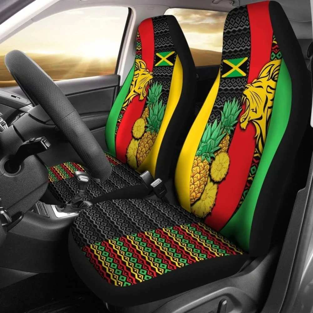 

Jamaica Car Seat Covers Jamaican Lion Amazing 161012,Pack of 2 Universal Front Seat Protective Cover