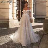 elegant a line wedding dress for women 2022 detachable sleeves bridal dress princess sweetheart bridal gown vestidos de novia