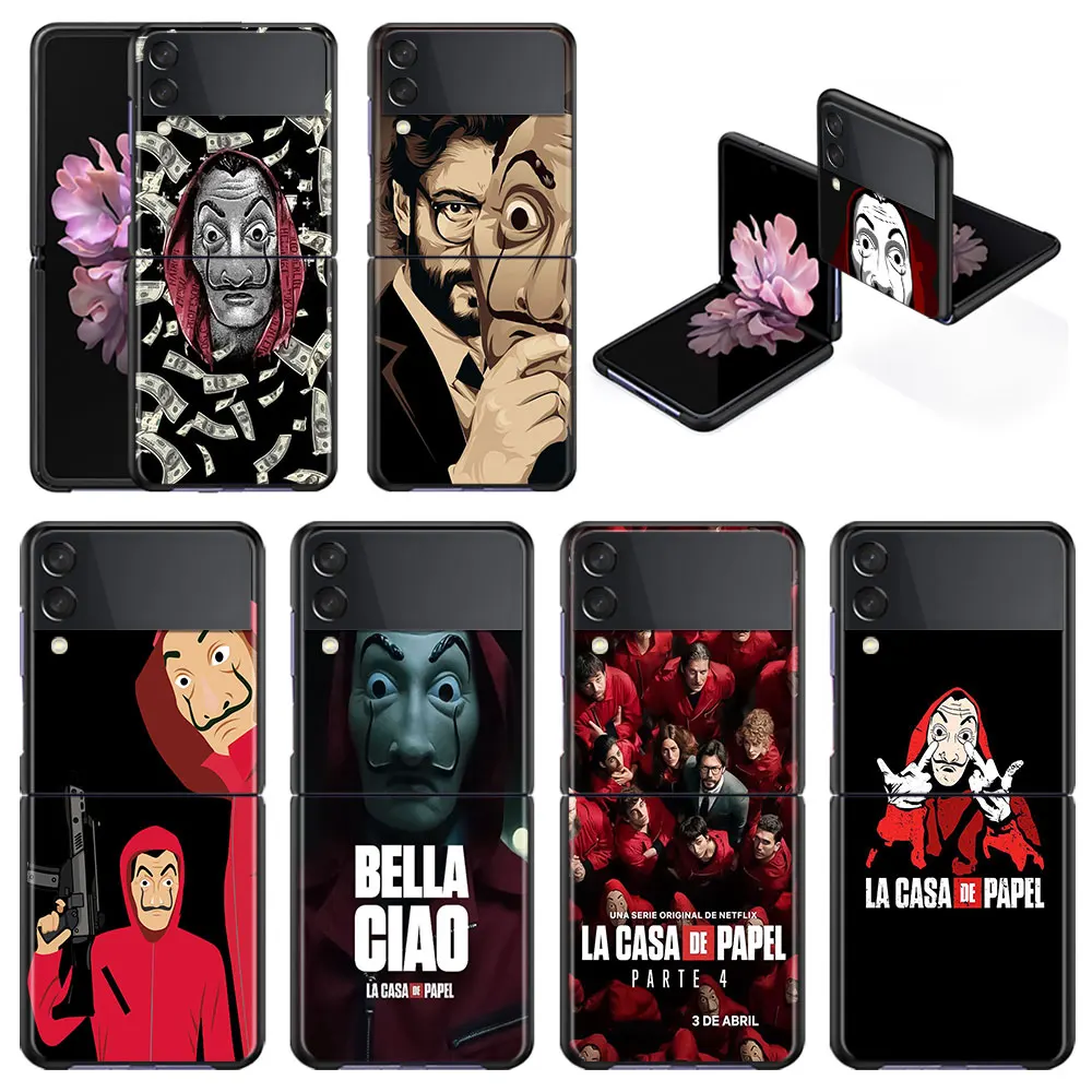 

Cell Luxury Case for Samsung Galaxy Flip3 Z Flip 5G Zflip3 Zflip GalaxyZflip3 Phone Plastic Money Heist House Paper