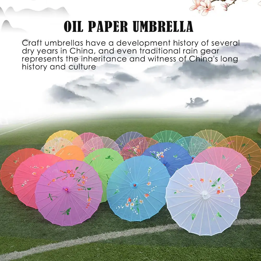 

Rain Proof Sun Proof Oil Paper Umbrella Fan Ancient Han Suit Craft Props Craft Oil Parasol Tung Chinese Dance Performance G B2J6