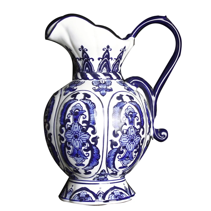 

Jingdezhen ручная роспись сине-белая ваза для молока новые китайские Модные Украшения Ваза декоративная креативная керамическая ваза для цвето...