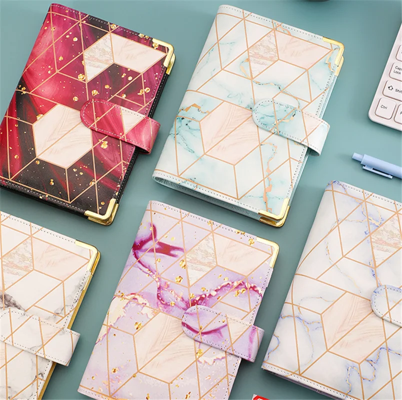 

Macaroon Color A6 PU Leather DIY Binder Notebook Cover Diary Agenda Planner Paper Cover School Stationery