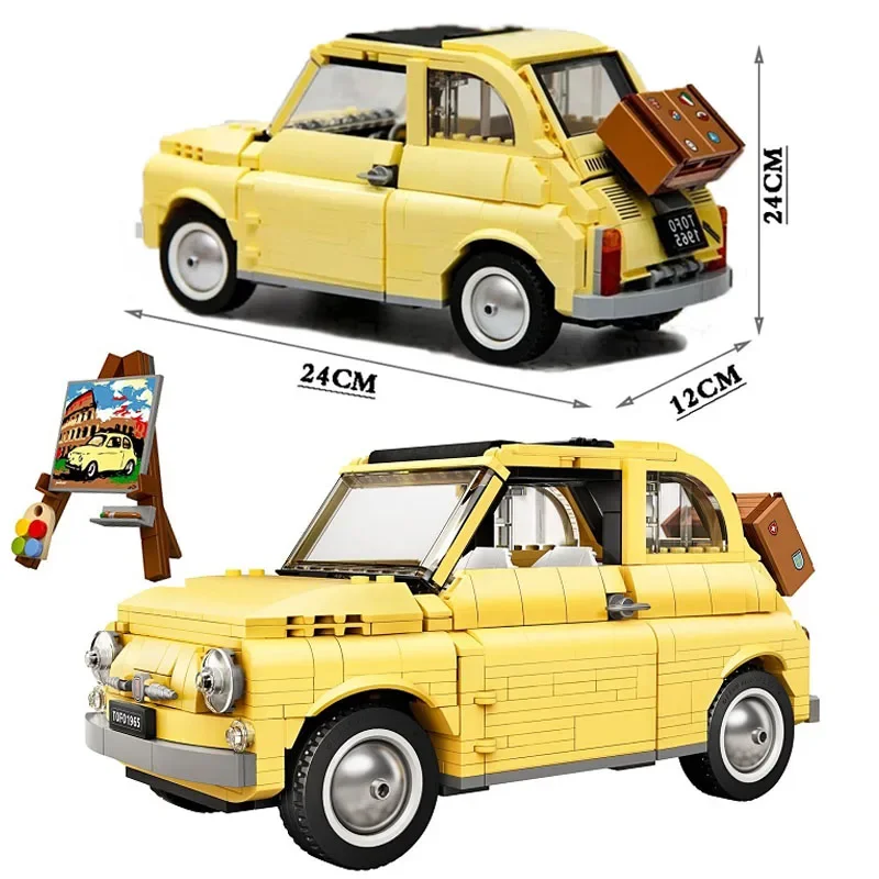 

Конструктор Technica Classic Beetle Fiat 960, 500 блоков, модель спортивного автомобиля, сборный автомобиль, кирпичи, игрушки для мальчиков, детские подарки, 10271 шт.