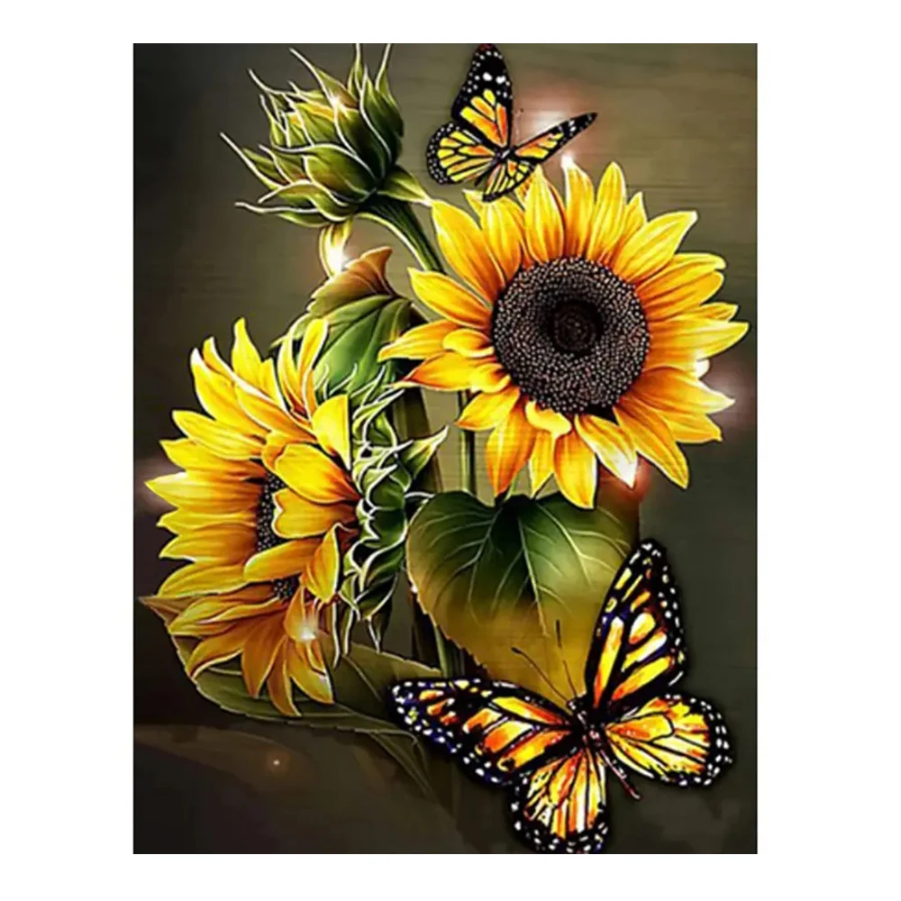 

NEW 5D DIY Diamond Painting Full Diamond Mosaic Embroidery Cross Embroidery Decoration Painting Sunflowers And Butterflies