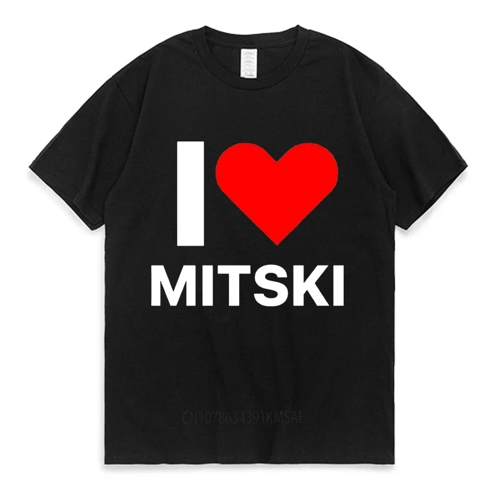 Забавная Женская футболка I Love Mitski Мужская хлопковая с коротким рукавом летняя в