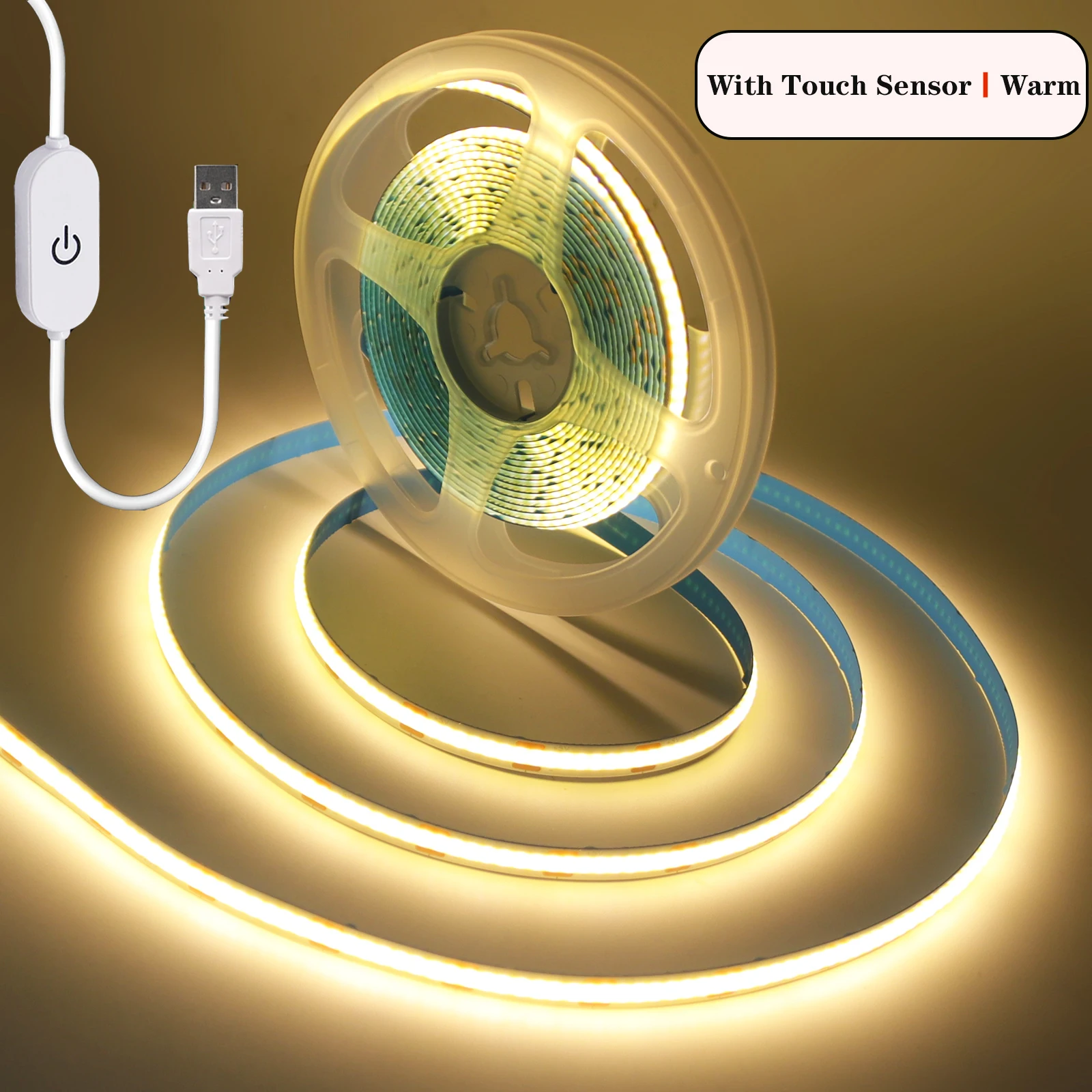 

KISUFU светодиодная лента USB COB 5В 320 светодиодов/м