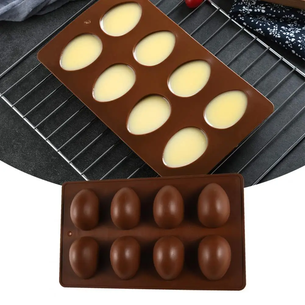 

8-cup Silicone Egg Mold Food Grade Cake Decorating Chocolate Mold Easter DIY baking tools Unique Design durable reusable