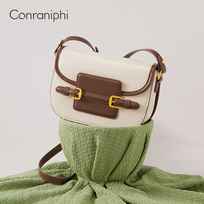 Conraniphi Designer Handbag New Fashion shoulder Messenger Retro Leather Chain Small Square Bag Original Women Brand