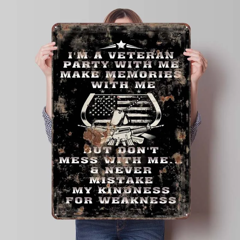 Гордиться тем что вы Ветеран Ржавый металлический знак Постер из США винтажный