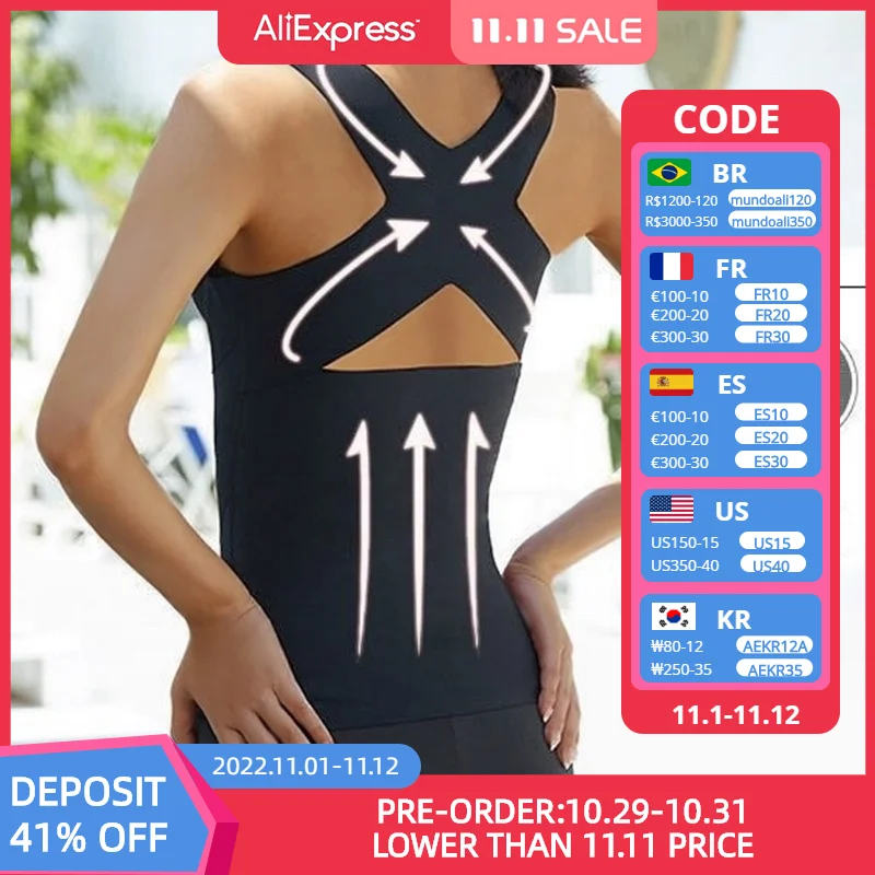 

Women Girdle Postures Corrector Bra Corset Seamless Underwear Slimming Cross Back Tank Tops Body Fitness Vest Body Shaper Tops