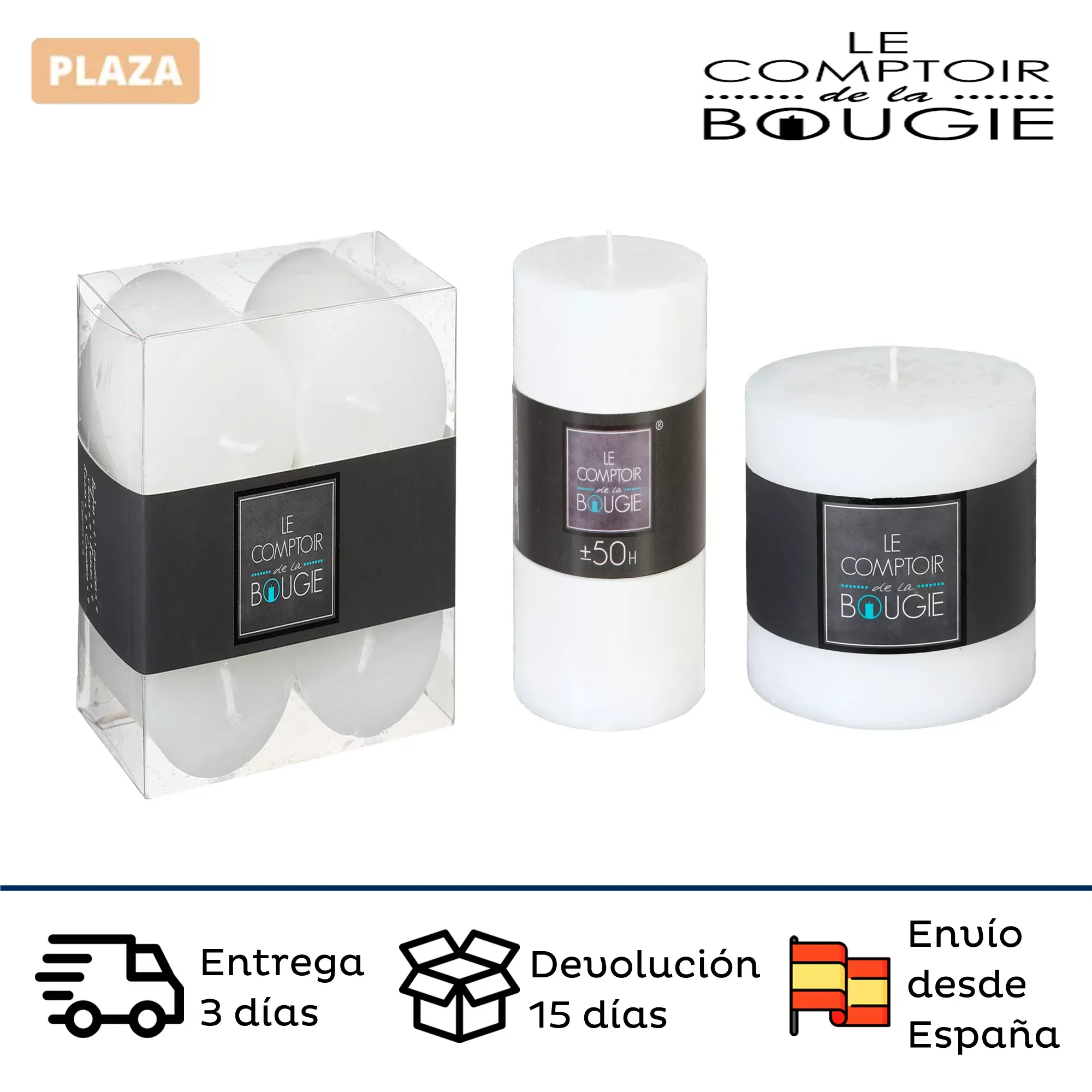 

white candle for home or for any type of wax decoration 7x14 cm