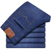 spring autumn 2022 mens smart elastic jeans business fashion straight regular stretch denim trousers men jeans plus size 28 38