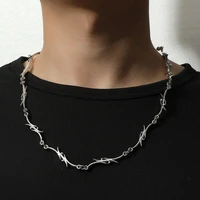 new 2022 hip hop punk style thorns necklace clavicle chain for women men party jewelry gifts