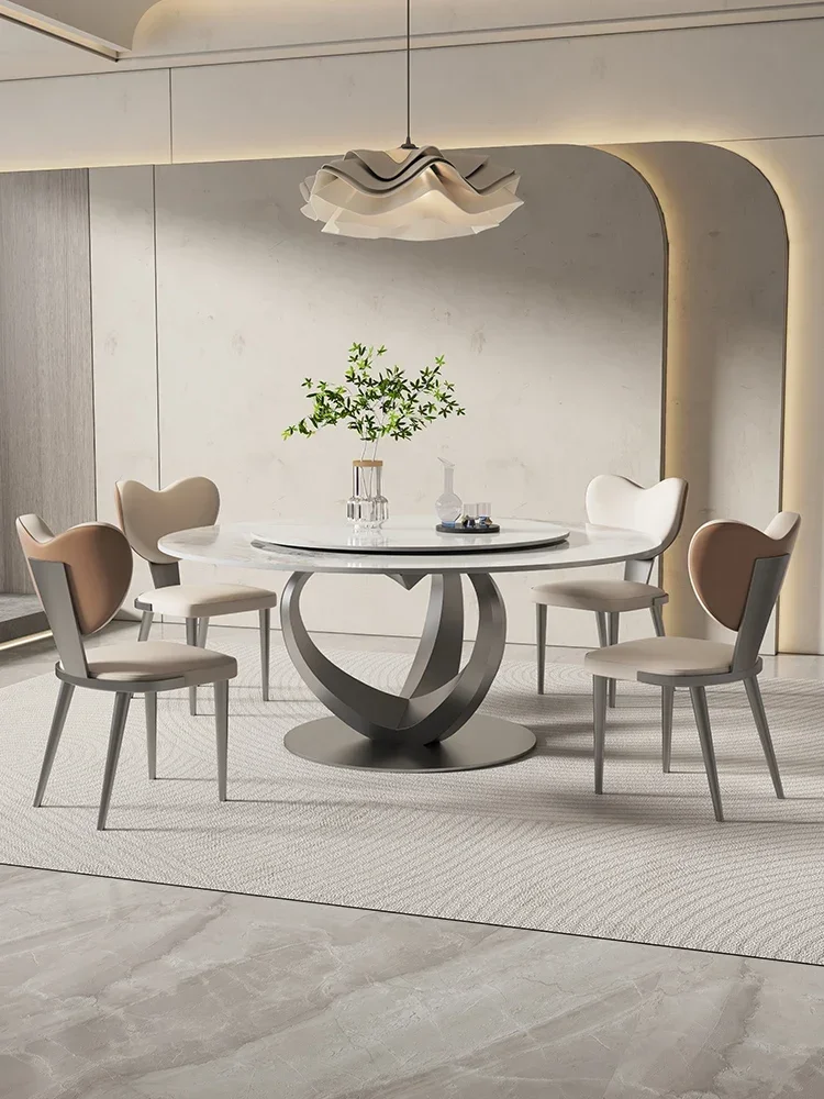 Круглый стол обеденный большой семейный современный простой с круглым