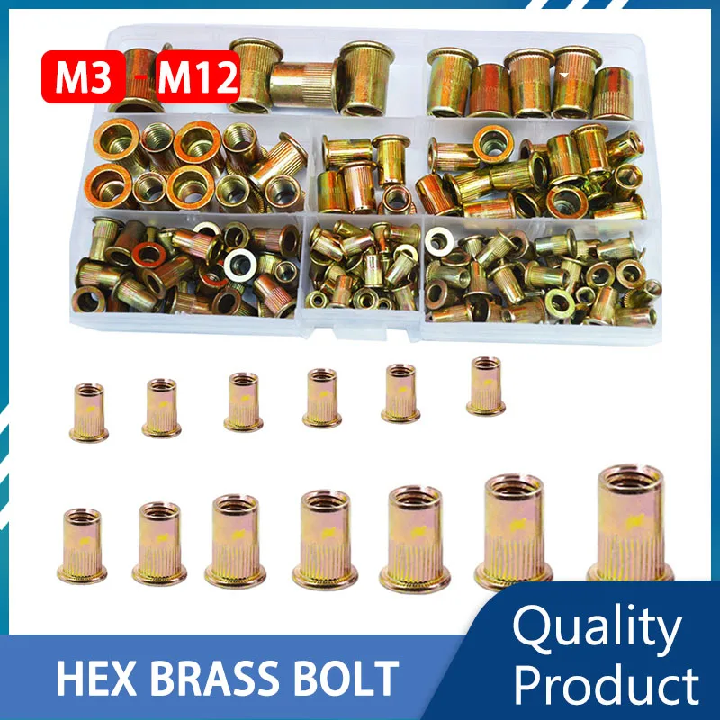 

M3 M4 M5 M6 M8 M10 M12 Stainless Steel Threaded Rivet Nut Carbon Steel Insert Rivet Nut Galvanized Classification Nut Set
