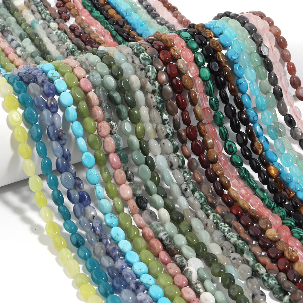 6x8 мм модные бусины из натурального хрусталя овальной формы каменные свободные