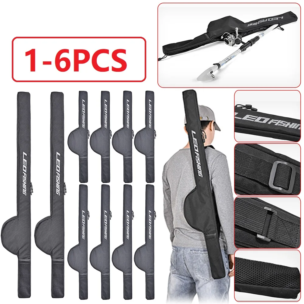 

1-6Pc Fishing Rod Bag Oxford Cloth Portable Foldable Multifunctional Protective Storage Fish Pole Tools Storage Bag 85/106/126CM