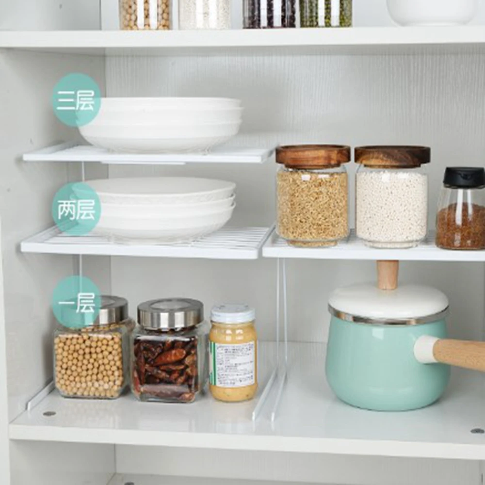 

Cabinet Rack Storage Rack Shelf Refrigerator Kitchen Storage Multilayer Pot Partition Layered Dish Seasoning Pot Rack