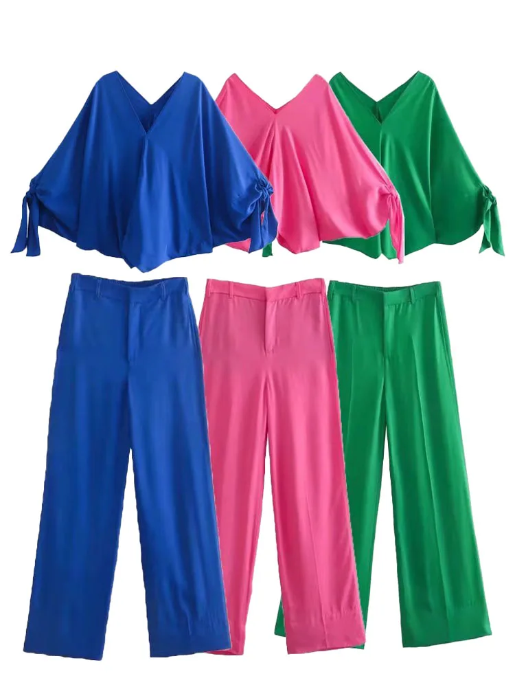 

Женская драпированная блузка с бантом, винтажные пуловеры с V-образным вырезом и длинным рукавом, шикарные топы, Новинка осени 2022