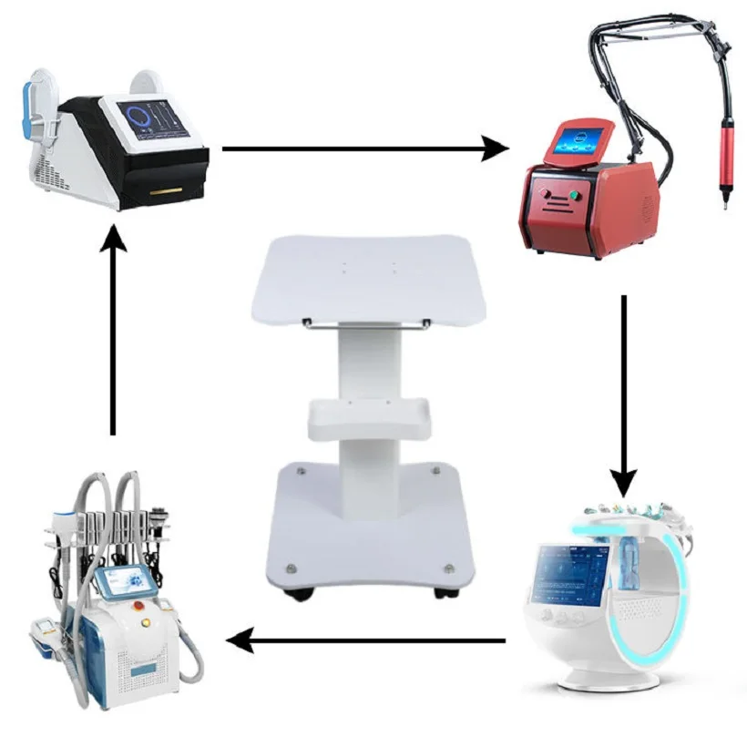 

Multifunctional beauty machine support trolley base