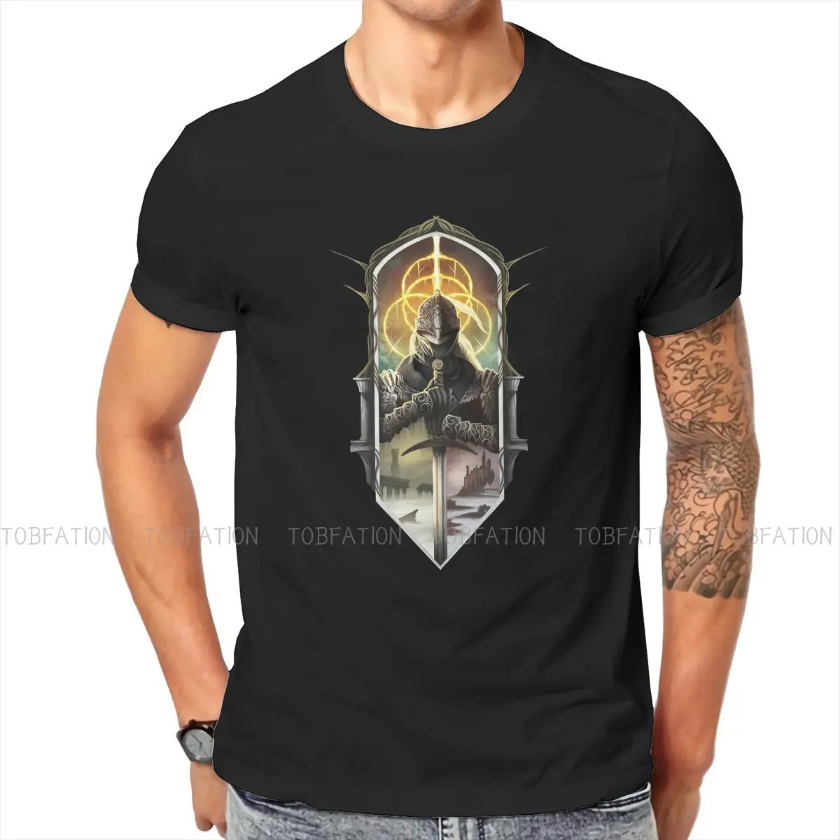 

Symbol Fashion TShirts Elden Ring Game Men Harajuku Pure Cotton Streetwear T Shirt O Neck Oversized