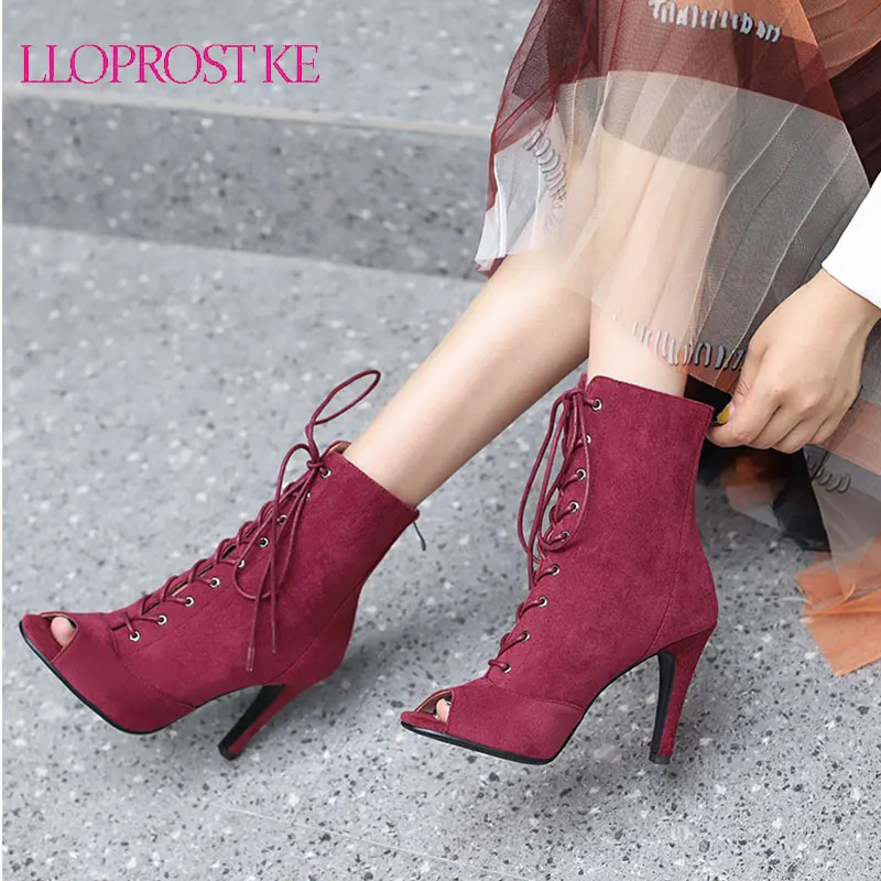 

Туфли Lloprost ke женские на высоком каблуке-шпильке, модная брендовая пикантная обувь для танцев и выпускного вечера, латинские сандалии