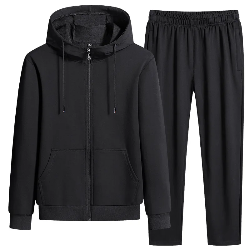 2023 New Men's Clothing Spring and Autumn Sports Suit Men's Casual Running Suit Pants Cardigan Hooded Top Two-piece Set