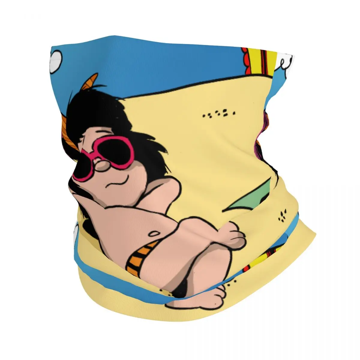

Funny Mafalda Summer Time Bandana Neck Warmer Women Men Winter Ski Tube Scarf Gaiter Cartoon Manga Quino Comic Face Cover