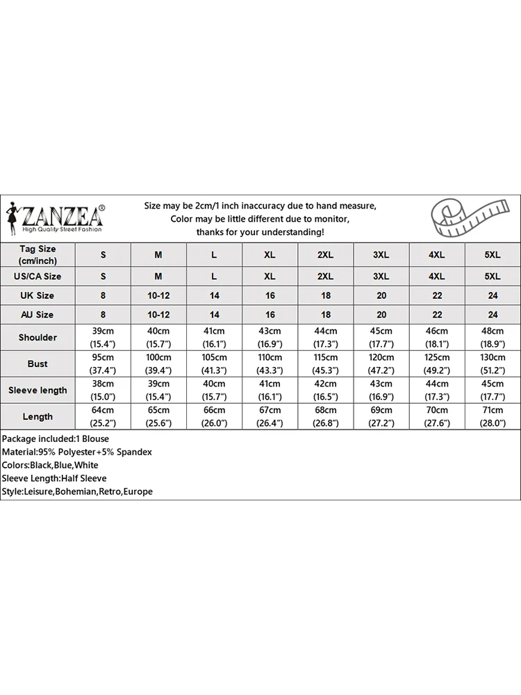 Блузка ZANZEA женская оверсайз в полоску модная Повседневная Туника с круглым