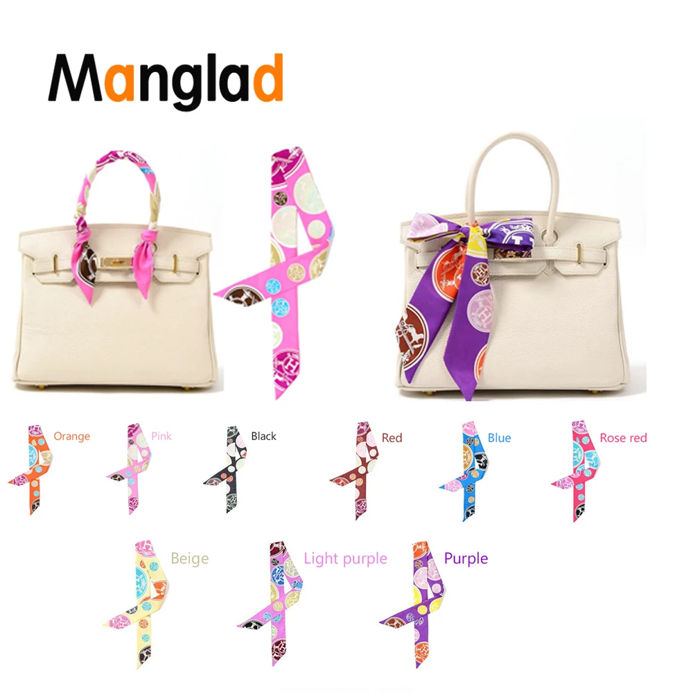 

Handle Bag Decoration Ribbons Luxury Silk Twill Scarves for Women ornament Handbags Hanging Wrap Multi-function Scarf