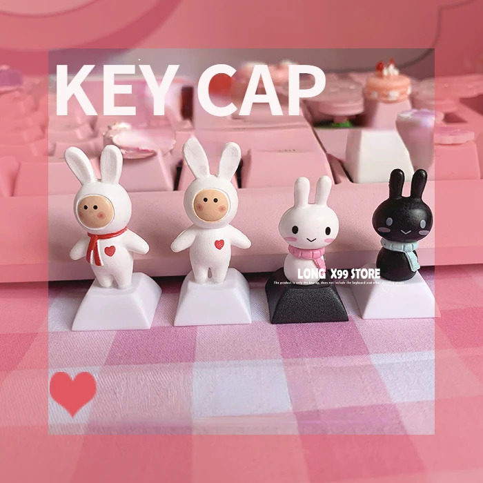 

Для MX Switch механическая клавиатура Kawaii Key cap s трехмерный милый мультяшный Кролик Key cap аксессуары DIY пользовательский R4 Key Cap