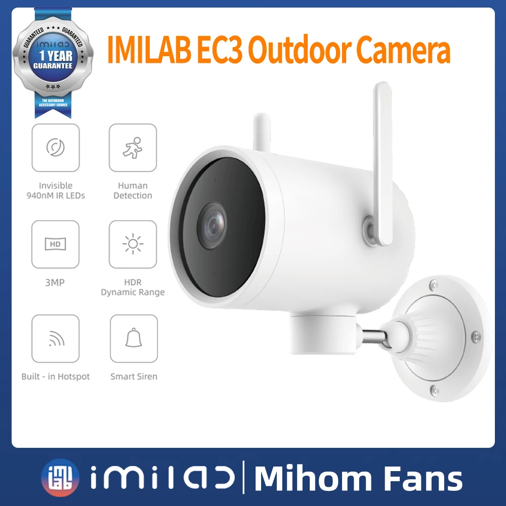 Global Version IMILAB EC3 Outdoor Camera Wifi IP Smart Mi Home Security Cam Night Vision Cctv Vedio Surveillance AI Human Webcam