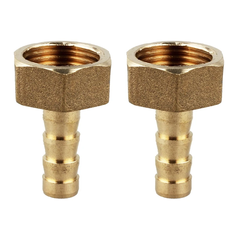 

2Pcs 8Mm Hose Brass Straight Barb Barbed Connector 3/8 Inch PT Female Thread