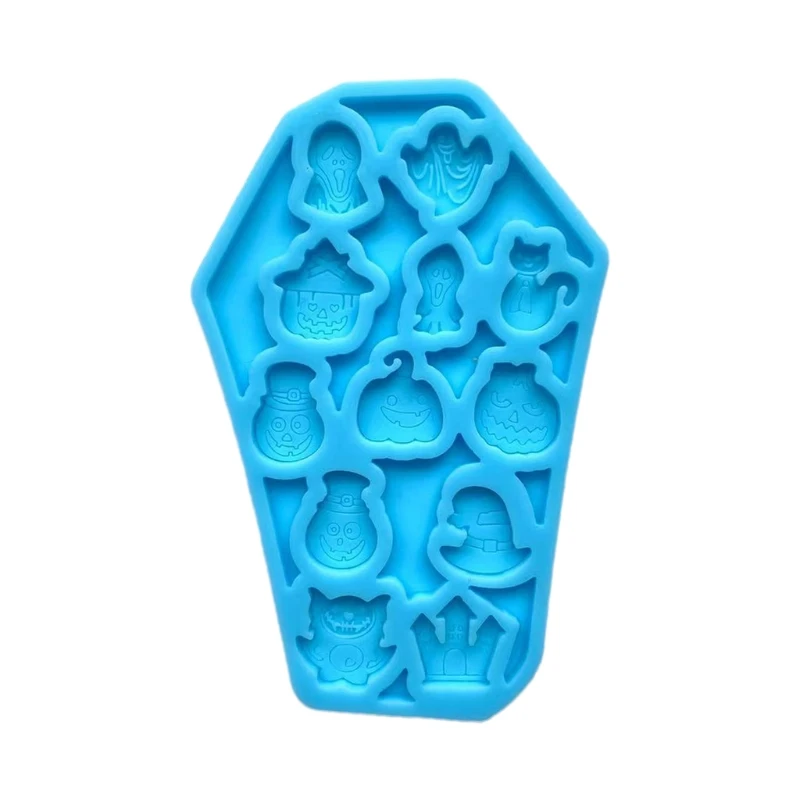 

E0BF DIY Silicone Mold Halloween Coffin Shape Multiple Earrings Combination Epoxy Mould Crafts Jewelry Necklace Casting Tool