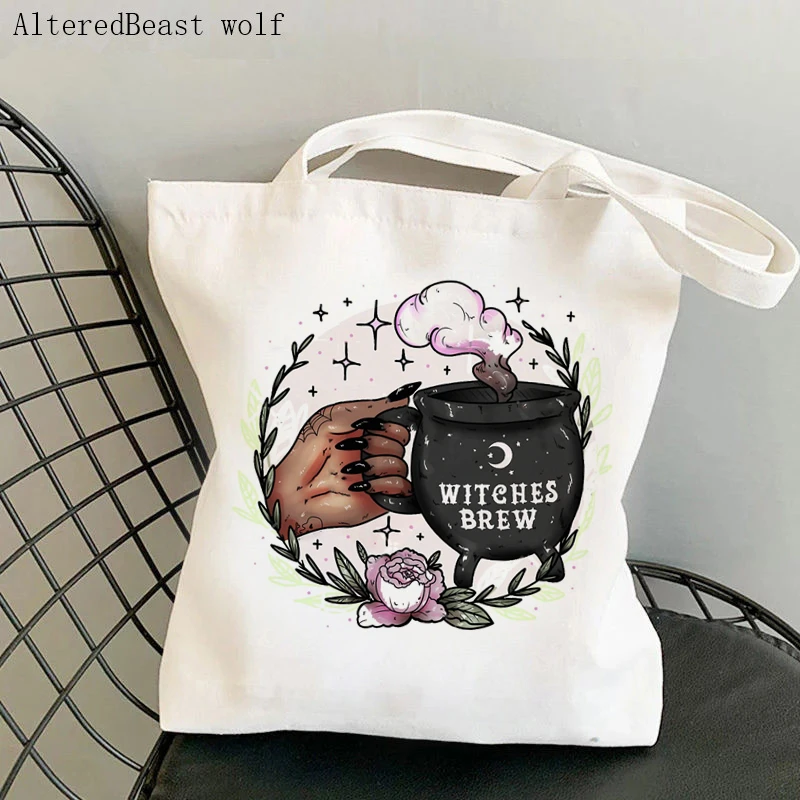 Женская сумка на плечо WITCH Wheel of the Year magic Tarot Card witchy Canvas Bag Harajuku Shopper женская |