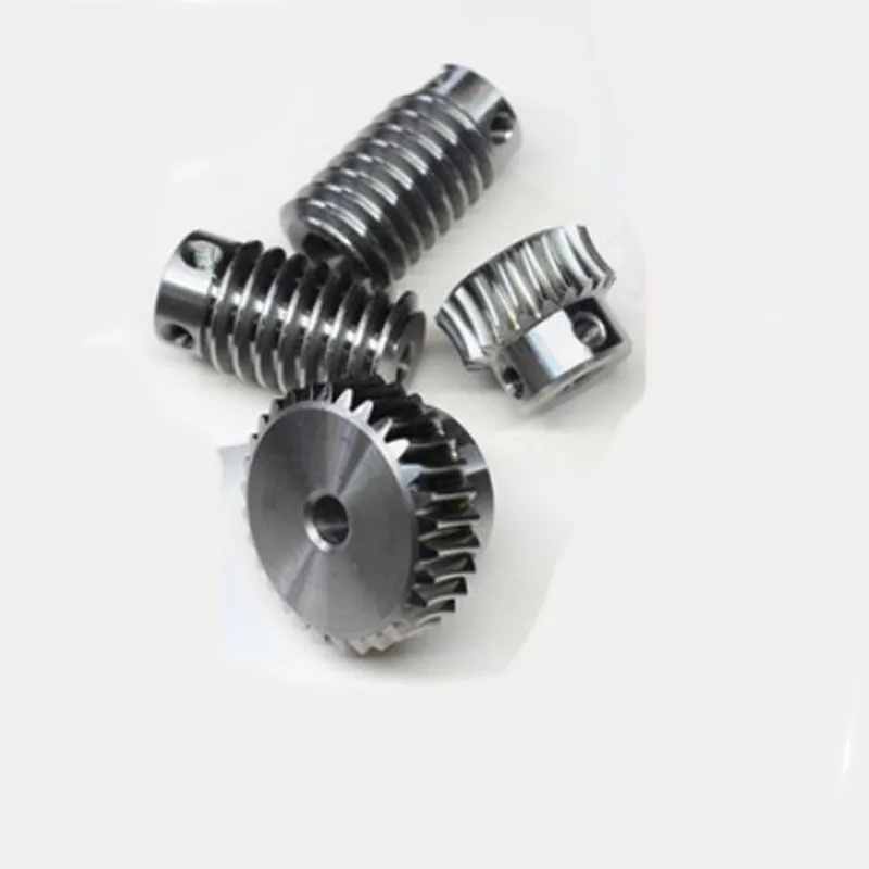 1set 1M Worm Gear drive 1:20/25/30/40/50/60 Speed Ratio 40cr High quality Precision Worm Rod bore 6/8/10MM