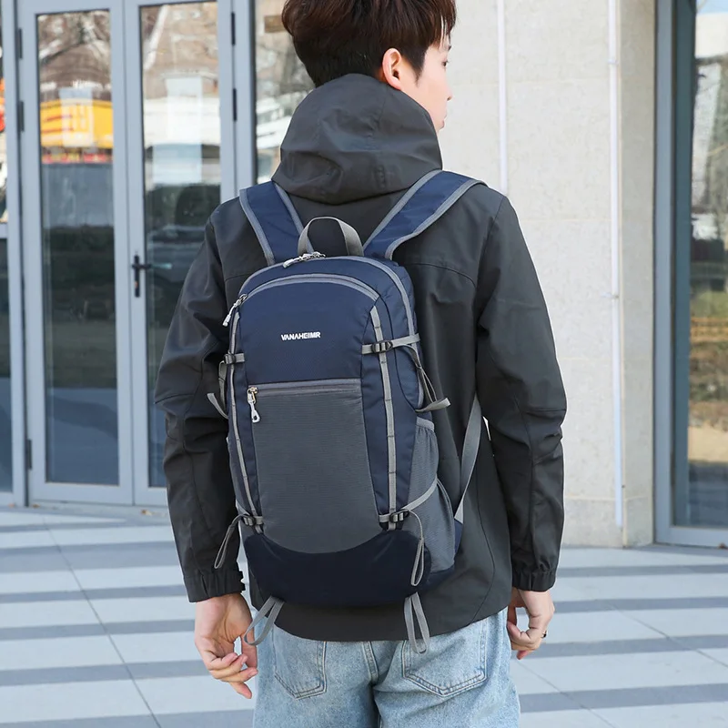 Mountaineering backpack, outdoor foldable backpack, outdoor travel bag, splash proof light multi-color backpack