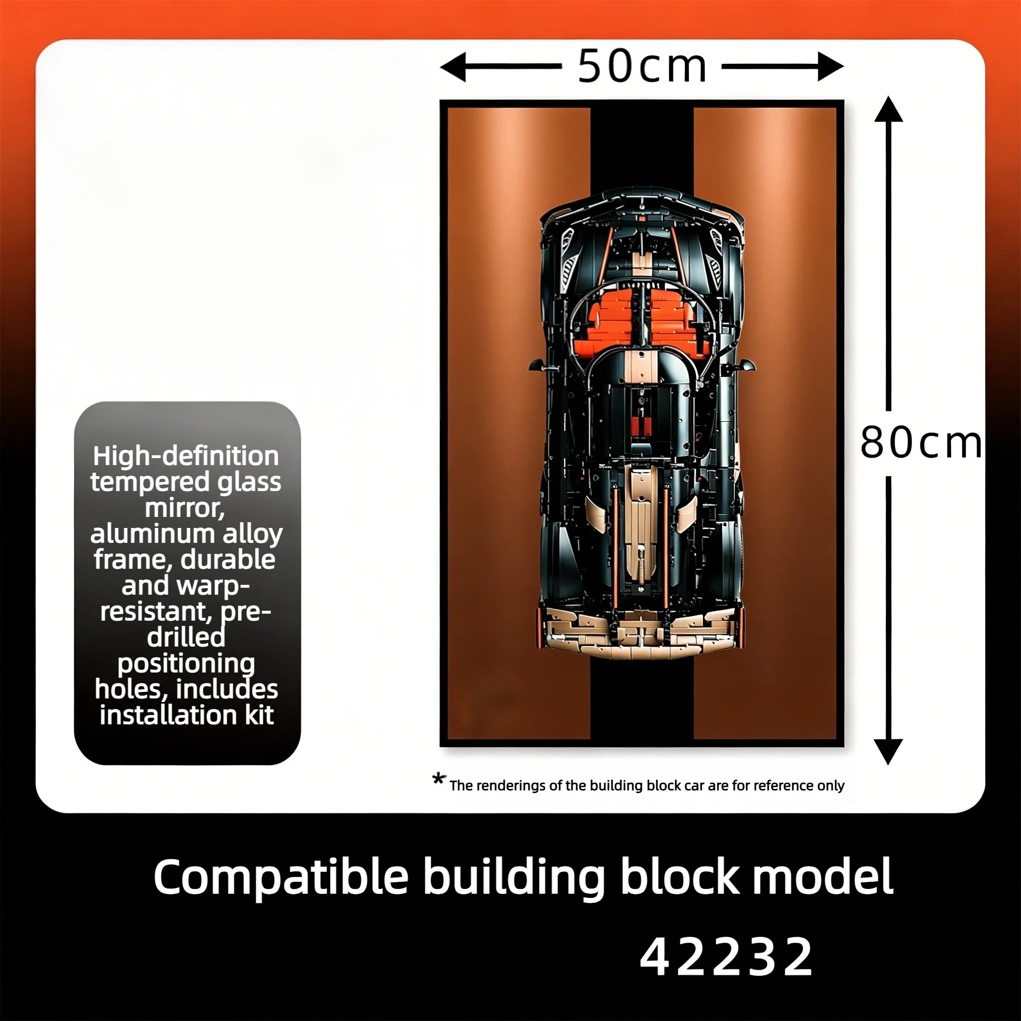 Новая настенная рамка-витрина, совместимая с конструктором Lego Technic 42232 «Гоночный автомобиль», модель 42232, для декора стен (art.: 3920dc29fb142) - 3920dc29fb142