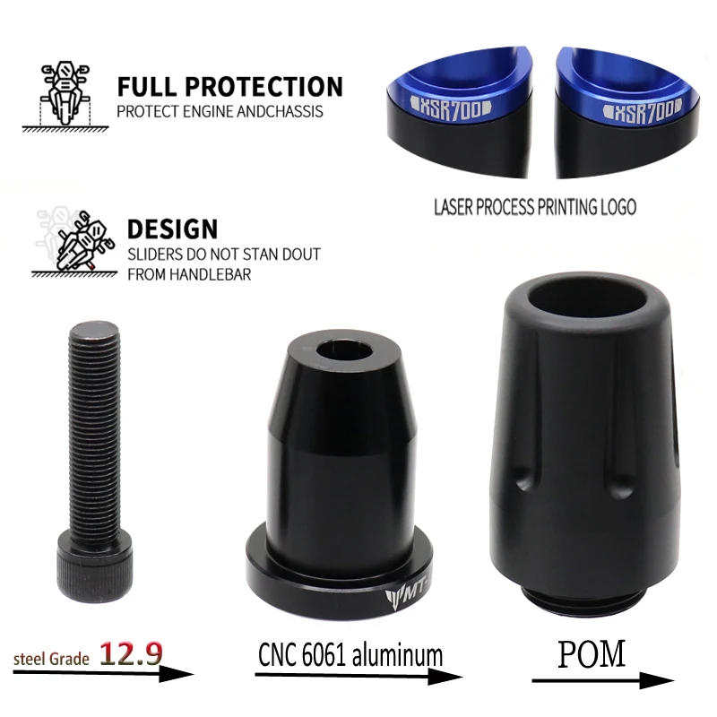Слайдеры для рамы мотоцикла защита от столкновений YAMAHA XSR700 2016-2024 аксессуары