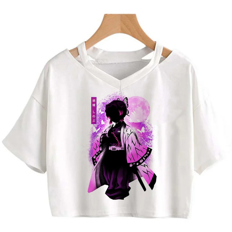 

Женская Винтажная футболка в стиле Харадзюку, с изображением рассекающего демонов шинобу, 2022