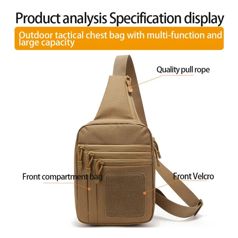 Military Outdoor Chest Bag Tactical Backpack Shoulder Bag Multifunction Camping Airsoft CS Crossbody Bags with Pistols Holster