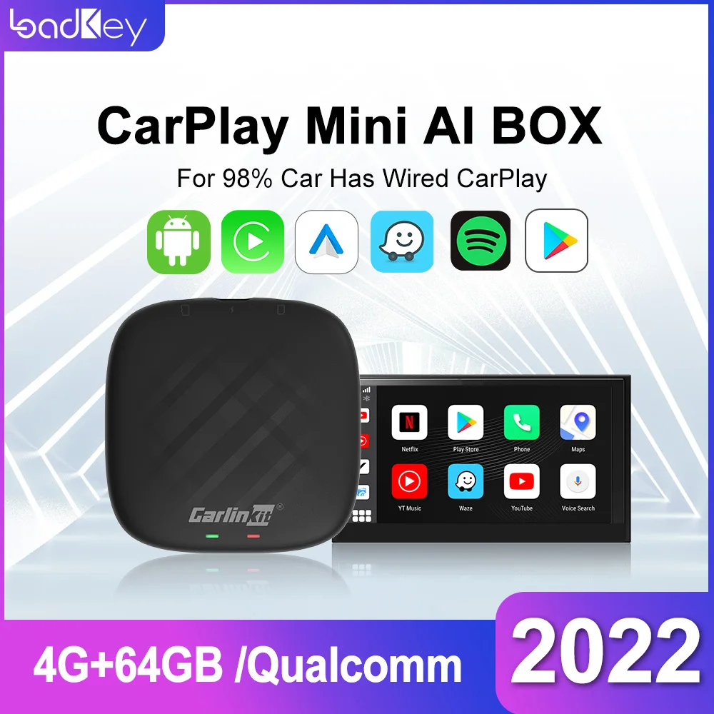 Carlinkit CarPlay Mini Ai Box 4G LTE беспроводной Apple Android авто для Youtube Netflix iptv Smart 4 + 64G Benz Audi |