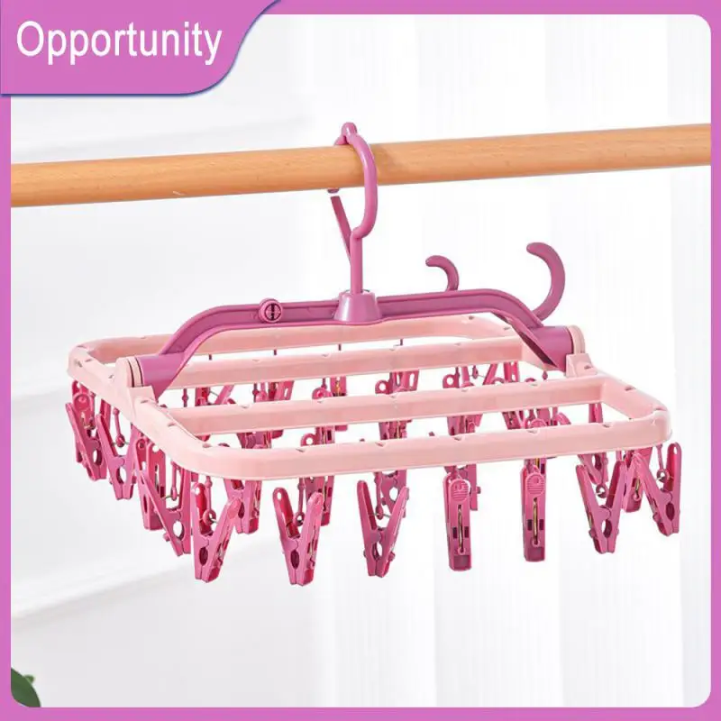 

Plastic Multi-clip Foldable Clothes Folder Thickened Material Clothes Hanger Multi-clip Drying Windproof Sock Clip Holder