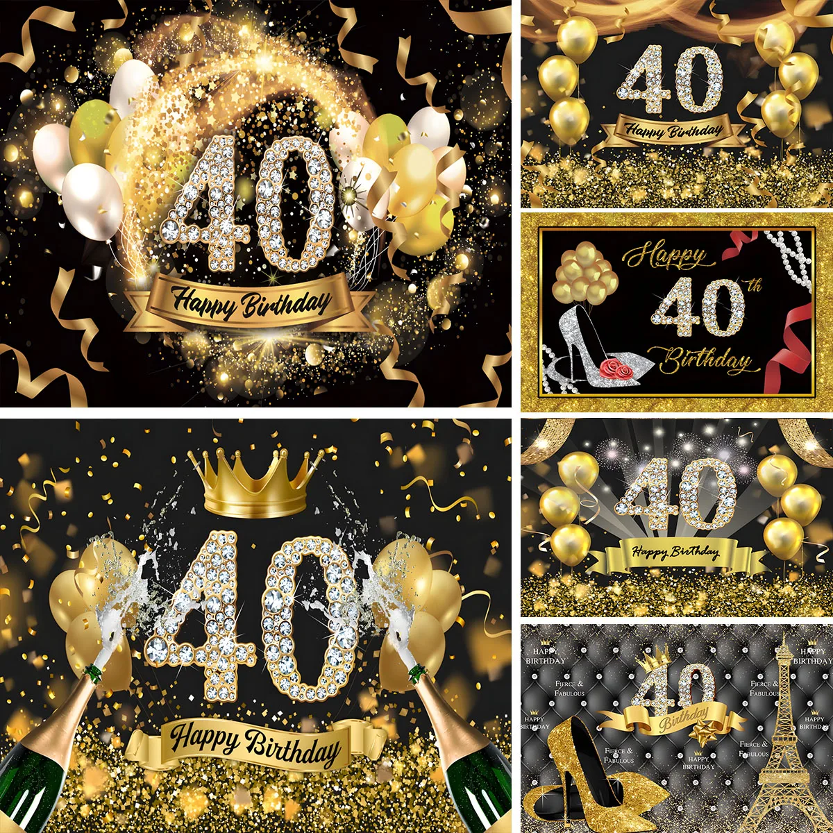 Украшения на 40-й день рождения баннер от Cheers до 40-летнего розового золота 40-летний