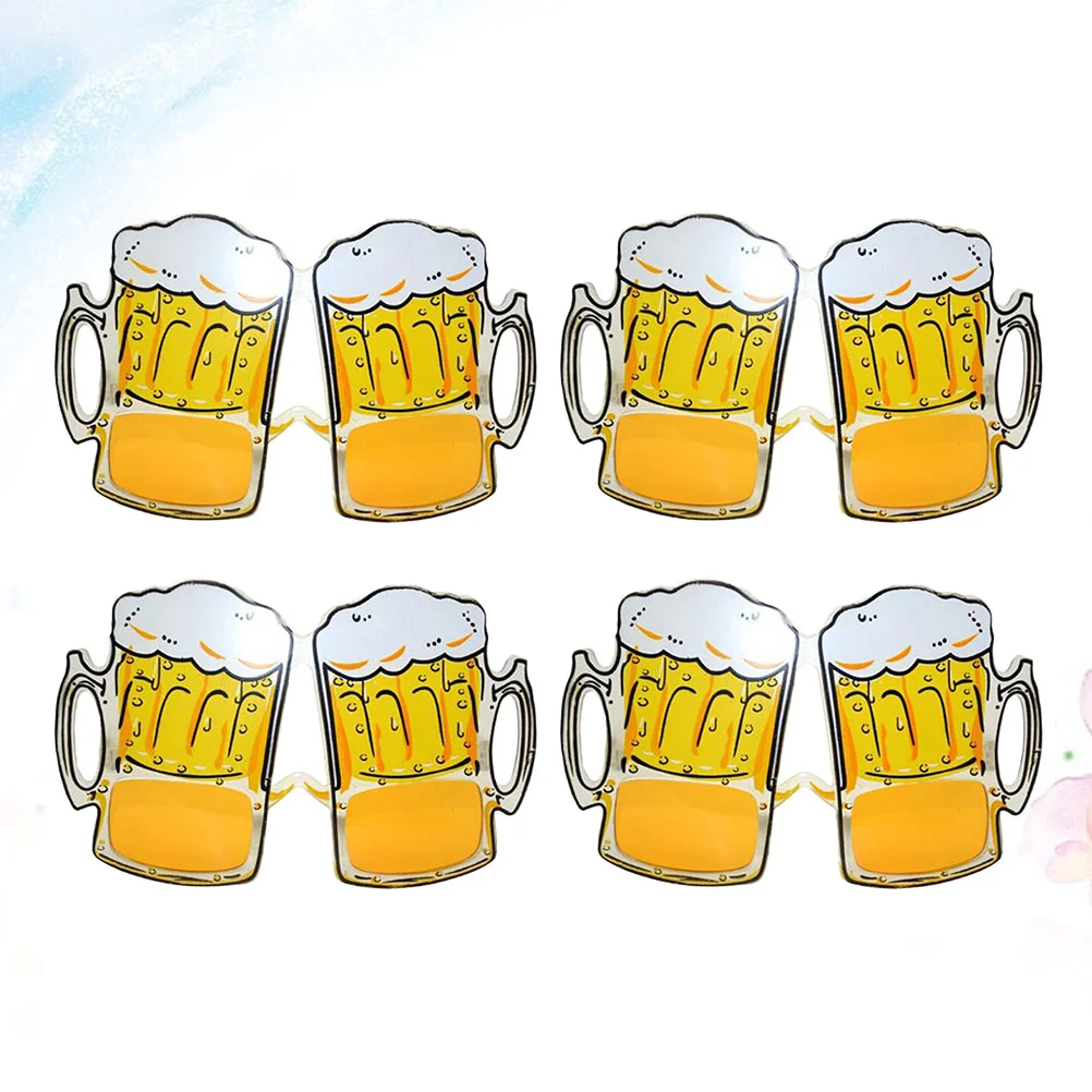 

4 Pcs Mug Shaped Carnival Eyeglasses Beer Cup Spectacles Prom Props Party Decorations Costume