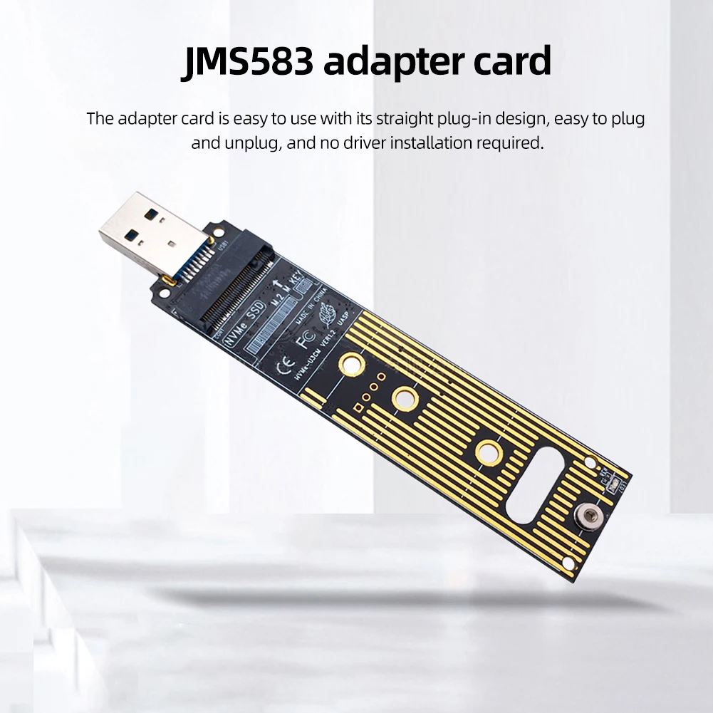 

Адаптер M.2 NVME USB 3,1, 10 Гбит/с, M.2 NVME к USB кардридеру, чип JMS583, M.2 SSD к USB, карта типа A для PCI-E/M.2 Nvme SSD